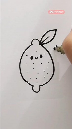 Cute Lemon Drawing 🍋💛 Easy Step-by-Step Art Idea