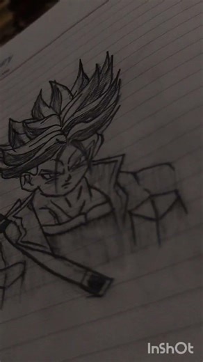 day 4 / 182 of challenge to draw🥶 dragon Ball drawing 😎#trendingshorts #viralshort #trunks