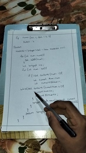Sathwik bhat | 🚀 Day 11 / 100 – Leetcode 128 Longest Consecutive Sequence The whole problem stands on one condition: num - 1 should NOT exist. That means... | Instagram