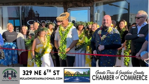 🌺 Aloha and Welcome to Hālau Hula ʻO Nuku ʻĀina! 🌺 This past Friday, we were honored to celebrate the ribbon cutting for Hālau Hula 'O Nuku 'Āina, one of the newest members of our Chamber ‘ohana (family)! 🌈 Held at Candela Dance Studio in Grants Pass, the event was filled with aloha spirit, featuring a Hawaiian blessing, conch shell blowing, live ʻukulele music, hula chanting, ipu drumming, and heartfelt community support for Kumu Jay Kāneholani-Morningstar and his hālau (school). 🌸 Authenti