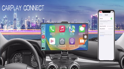 Carplay Screen for Car,10.26" HD IPS Wireless Portable car Stereo for Apple Carplay&Android Auto,Car Audio Receivers with 4K Dash Cam/1080P Rear Camera,GPS Navigation,Mirror Link,FM,Voice Control