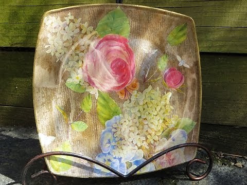 How to decoupage a glass plate