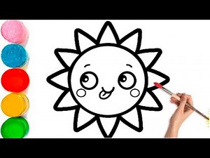 Sun Drawing | How to Draw a Cute Sun Drawing | Easy Sun Drawing for Kids, Toddlers |