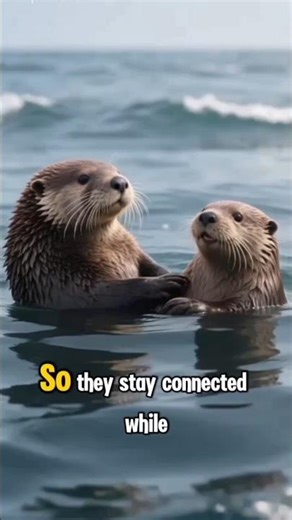 Sea Otters Hold Hands While Sleeping#SeaOtter #AnimalFacts #OceanLife #ViralAnimals #OtterLove