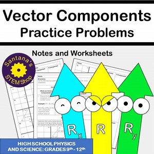 Vectors and Vector Components Notes and Worksheets for High School Physics