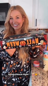 40K views · 112 reactions | Spooky movie night! Love these popcorn containers that look just like the ones at the movie theatre! Also grabbed color changing cups and the cutest Halloween pajamas! It was so much fun! ❤️ #HalloweenMovies #movienight #kidsactivities #pajamas #PopcornTime | Taylor Mitchell | Facebook