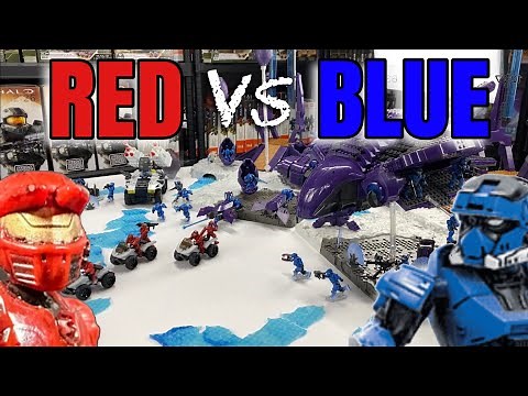 HUGE HALO MEGA Red vs Blue Snowbound Diorama! Biggest on the internet.