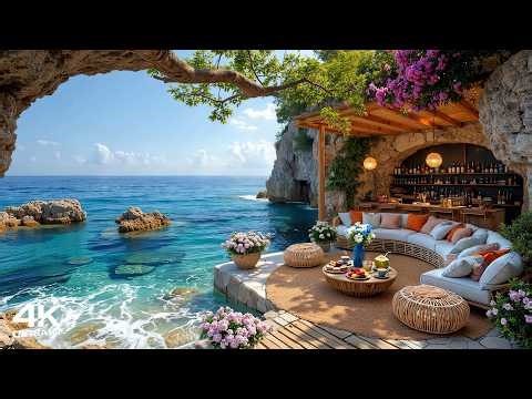 Morning Jazz Seaside ~ Cheerful Bossa Nova Music & Ocean Waves Sounds for Relaxing Mood