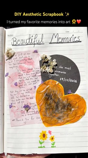Diy Aesthetic Scrapbook Gift Idea🌻❤️|#shorts#trending#viral#art#love#scrapbook#flowers#aesthetic#yt
