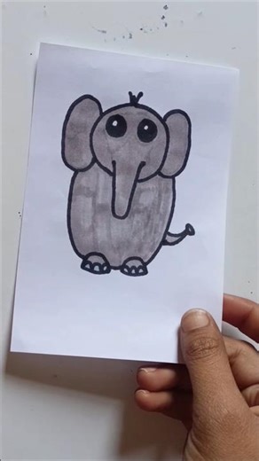 Adorable Elephant Sketch: From Outline to Shading #art #drawing #shorts #elephant