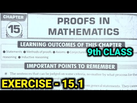 9th class | Maths | 15.Proofs in Mathematics chapter| Exercise-15.1| Question and answers