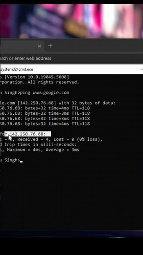 Ping Google In cmd 😎😎😎😎 #cmd #shorts #coding
