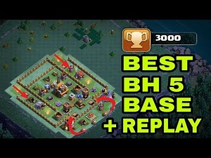 BH5 (BUILDER HALL 5) BEST BASE WITH REPLAYS | BH5 TROPHY BASE LAYOUT | CLASH OF CLANS |