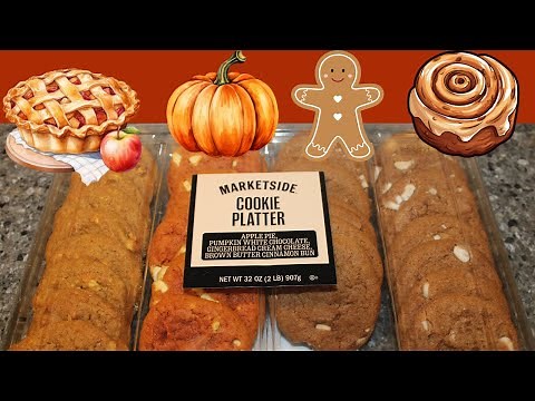 Marketside (Walmart) Cookie Platter: Apple Pie, Pumpkin White Chocolate, Gingerbread, Cinnamon Bun