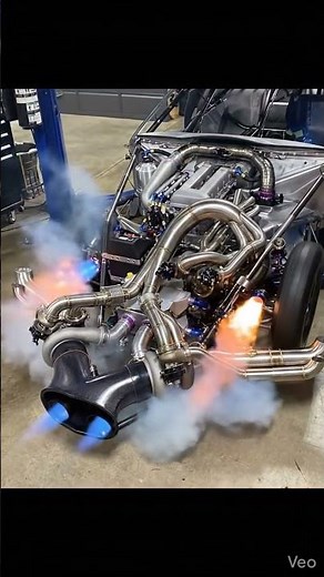 Twin Turbo Race Engine Start 🔥 Massive Flames & Insane Sound!
