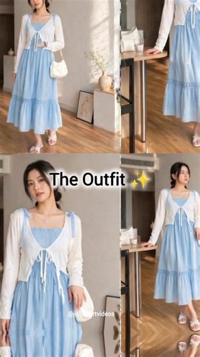 💙 Cute Blue Dress Outfit Idea 😍 | Stylish Girls Look #viral #fashion #flipkart #blueoutfit #shorts