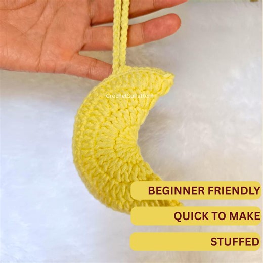 Amigurumi Crescent Moon Crochet Pattern PDF Beginner Keychain Bag Charm Sky Collection Instant Download - Etsy
