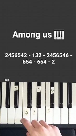 Among us - Piano Tutorial #amongus #piano #tutorial #sus #easy #trending #trend #fyp #fy #tiktok