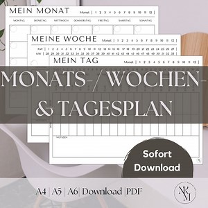 Monthly Planner | Weekly Planner | Daily Planner | Printable Template | Planner Package | Instant Download | Printable Planner | Digital PDF | A4 A5 A6 - Etsy