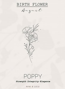 Poppy Tattoo Design: August Birth Flower Fine Line Art (digital Download) - Etsy