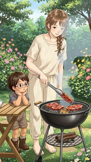 Cozy Ghibli Style: A Day of Harvesting & BBQ with Mom #ghiblivibes #cozyanimation #naturelovers