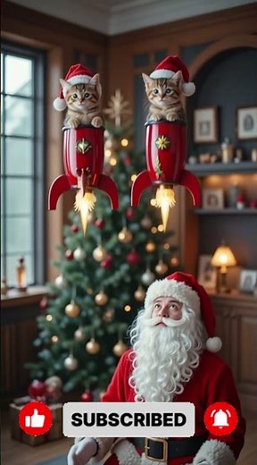 Santa's Kittens Blast Off in Rockets!
