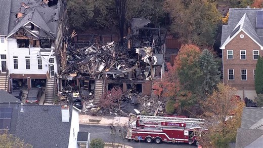 Remains found at scene of massive townhouse fire in Sterling, Fire Marshal's Office says