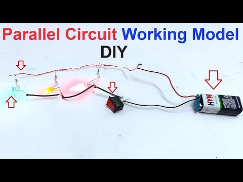 parallel circuit working model using led lights - resistors - switch and 9v battery | DIY pandit