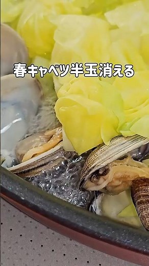 旬のあさりと春キャベツで🌸ごはんが止まらない一品。フライパンにあさりと春キャベツをのせて蒸すだけ。バターと醤油でコクうまの春おかずです。#春キャベツ#あさりレシピ#簡単レシピ#晩ごはん#姫路スーパー