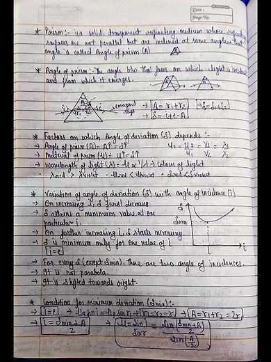 RAY-OPTICS chapter notes class 12th Physics|| TOPPER'S BEST HANDWRITTEN NOTES part-2