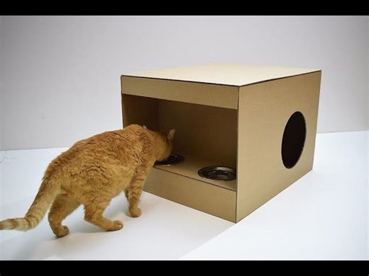 Craft a Cardboard Cat Food House: DIY Project