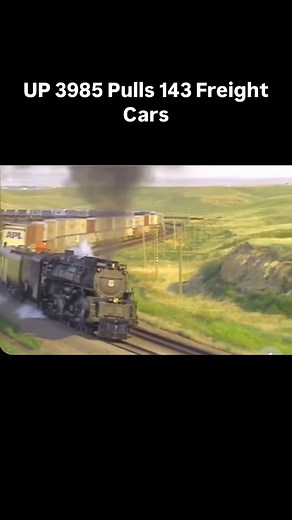 𝓗𝓮𝓷𝓻𝔂 on Instagram: "On the morning of August 1, 1990, UP Challenger No. 3985 pulled 143 freight cars by special request from American President Lines for a steam-hauled APL double stack train. This led the Union Pacific to assign steamer 3985 to pull an eastbound heavy freight from Cheyenne to North Platte. Not since the 1950’s has a steam engine like this 4-6-6-4 Challenger pulled such a train .. 143 cars . . .7657 tons . . . 8900 feet long! —- This is n