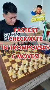 FASTEST CHECKMATE IN TROMPOVSKY! ONLY 6 MOVES! #chess #biyaherongcoach #openingtraps #chessgame | Biyaherong Chess Coach