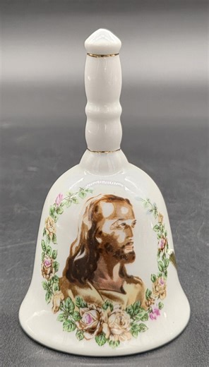 White Porcelain Lego Bell With Jesus and Flowers, Religious, Christian - Etsy