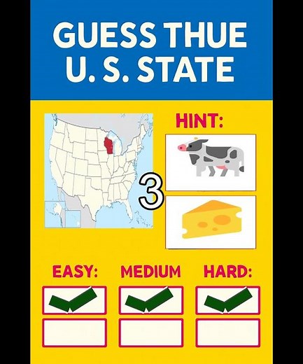 🇺🇸 US States Challenge: Can You Guess Them All? Mixed Difficulty 🧠