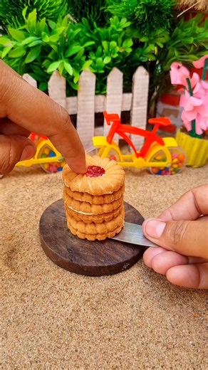Jim Jam Wafer Cake 😱 #cakerecipe #minicook #ytviral