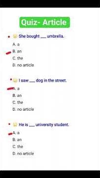Article || English Grammar Quiz