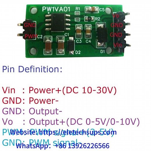 PW1VA01 DAC Module PWM To 0-10V Frequency To Voltage Converter For Smart Home