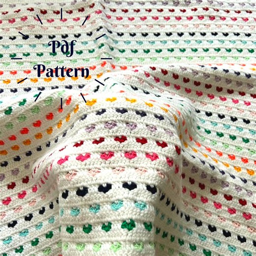 Crochet Mini Heart Baby Blanket Pattern (PDF Download) - Etsy
