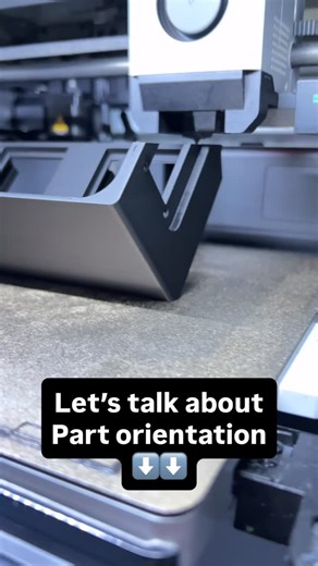 Print3D Precision | 3D Printing Dalby QLD on Instagram: "Part orientation can make or break a print. This part is printing on a 7 mm chamfer, angled deliberately to the build plate. Why? Better surface finish, stronger layer bonding, and reduced stress where it actually matters. Orientation affects: • Strength & load direction • Surface quality • Support requirements • Overall reliability of the part There’s no “one way” to print a part, only the right way for the job. This is the kind of decisi