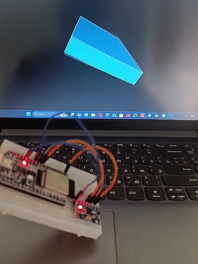 Real-time 3D Cube Rotation with ESP32 and MPU6050