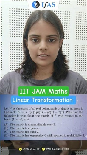 Linear Transformation | QOD | IIT JAM Mathematics | IFAS