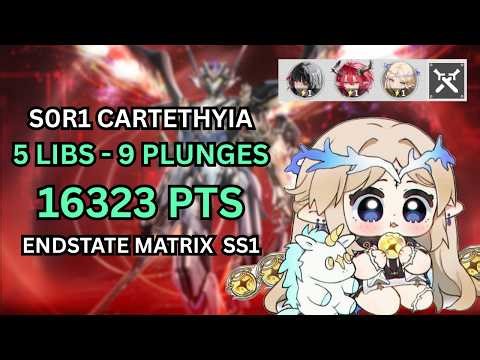 CARTETHYIA 5 LIBS / 9 PLUNGES - NO BUFF 16323 pts | Endstate Matrix SS1 | Wuthering Waves 3.2