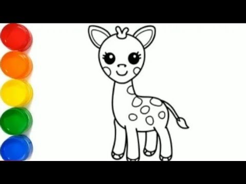 How to draw an easy giraffe for kids and toddlers