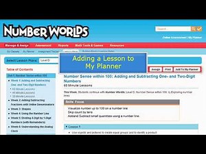 Number Worlds - My Planner