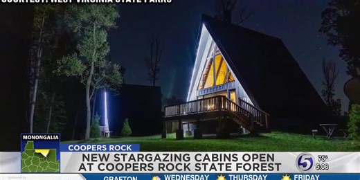 New stargazing cabins open at Coopers Rock State Forest