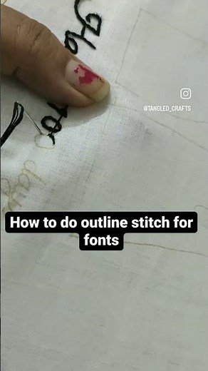 How to do outline stitch for fonts | Embroidery hoop