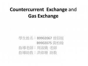 Countercurrent Exchange and Gas Exchange - SlideServe