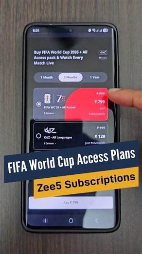 FIFA World Cup 2026 All Access | Zee5 Subscription Plans