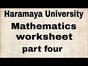 Mathematics Freshman Course-Worksheet